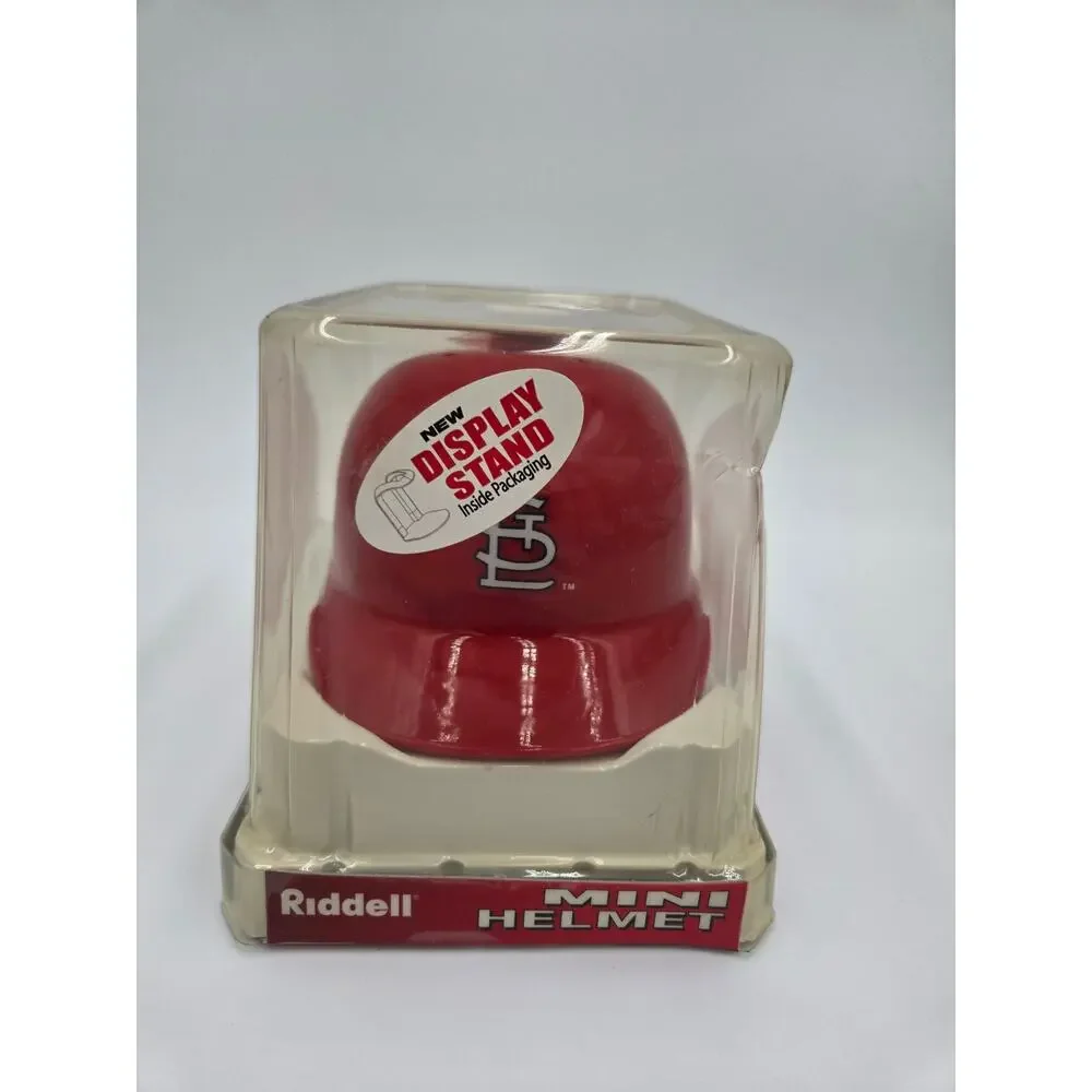 St Louis Cardinals Mini Batting Helmet Riddell NIB Display Stand - Picture 2 of 8